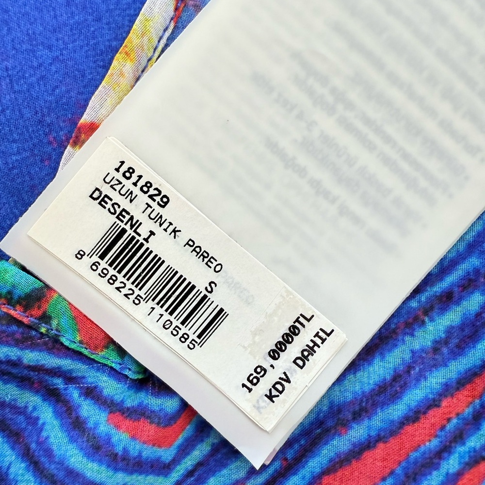 NWT Pierre Cardin Tropical Print Tunic Pareo Swim Cover Up Dress Size S - Picture 12 of 16